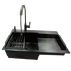 Комплект кухонної мийки Kraft NANO BLACK Handmade PVD-Графіт&nbsp;HM&nbsp;- 7848ALB&nbsp;(3.0/1.0 мм) K30256 фото 10