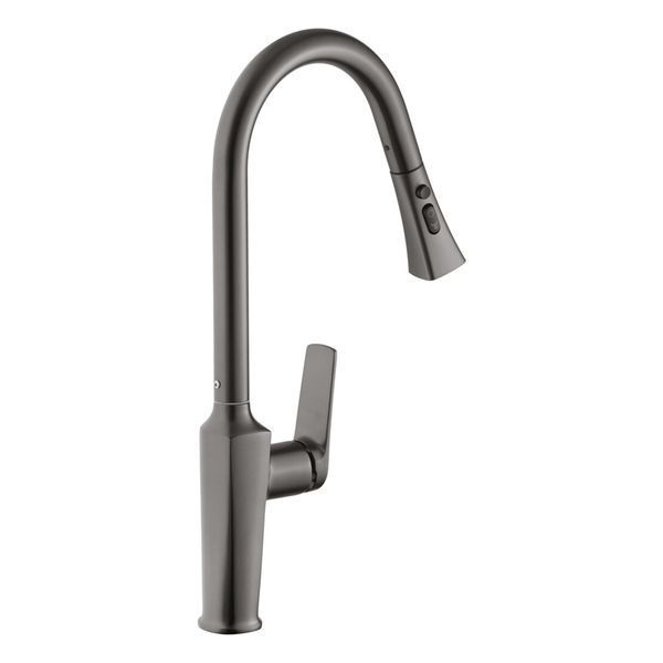 Комплект кухонної мийки Kraft NANO BLACK - 60х50HM PVD (3.0/1.0 мм) DEKOR K3705 фото
