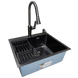Комплект кухонної мийки Kraft NANO BLACK - 60х50HM PVD (3.0/1.0 мм) DEKOR K3705 фото 2