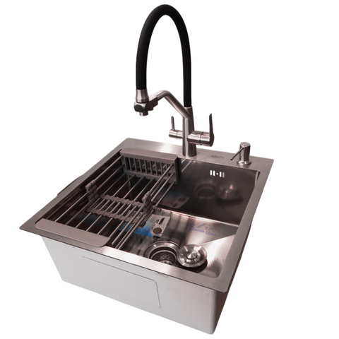 Комплект кухонної мийки Kraft KRF 5050 decor (3.0/1.0 мм) SM805 фото
