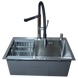 Комплект кухонної мийки Kraft KRF 6045 DECOR (3.0/1.0 мм)+Змішувач для кухні Kroner KRP Kuche - C03816BLK (хром) K5678 фото 8