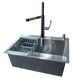 Комплект кухонної мийки Kraft KRF 6045 DECOR (3.0/1.0 мм)+Змішувач для кухні Kroner KRP Kuche - C03816BLK (хром) K5678 фото 9