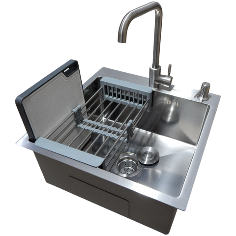 Комплект кухонної мийки Kraft KRF 5050 decor (3.0/1.0 мм) SM3540 фото