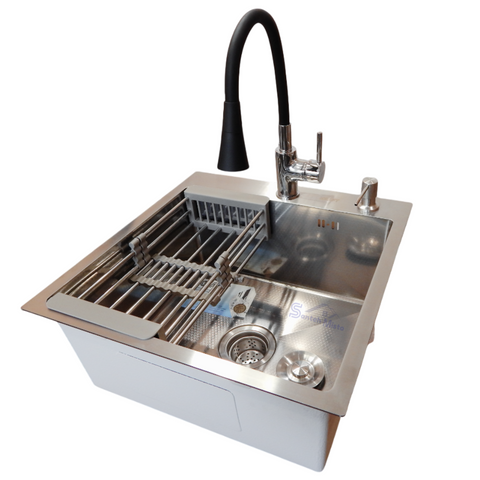 Комплект кухонної мийки Kraft KRF 5050 decor (3.0/1.0 мм) SM540 фото