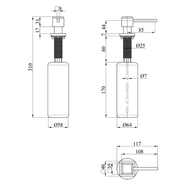 Комплект кухонної мийки Kraft Handmade - 780х480 LB PVD (3.0/1.0 мм)​​​​​​​ K5230 фото