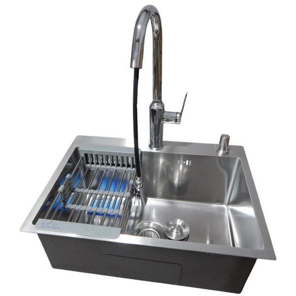 Комплект кухонної мийки Kraft KRF 6045 DECOR (3.0/1.0 мм) K3108 фото