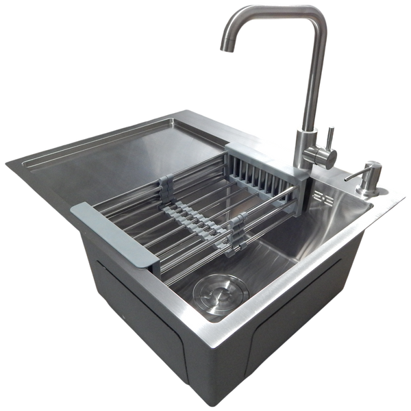 Комплект кухонної мийки Kraft Satin BLS 650х480(3.0/1.0 мм)&nbsp; K1190 фото