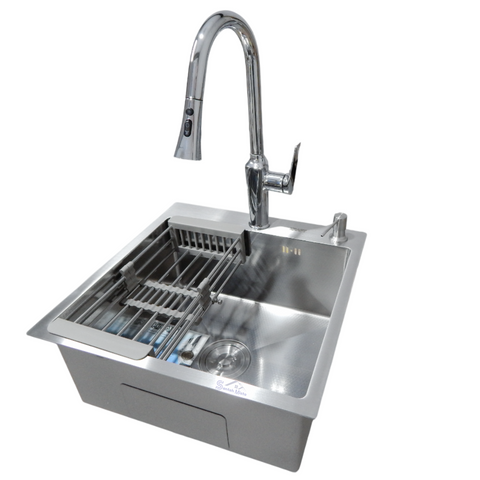 Комплект кухонної мийки Kraft KRF 5050 decor (3.0/1.0 мм) SM1504 фото