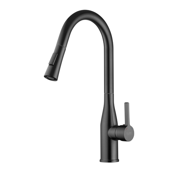 Комплект кухонной мойки Kraft NANO BLACK PVD HS 540х480 (3.0/1.0 мм) декор K221307 фото