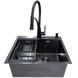 Комплект кухонної мийки Kraft HM 50х50 NANO BLACK PVD (3.0/1.0 мм) K3016 фото 1