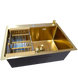 Кухонна мийка Kraft NANO GOLD PVD HS60*45 (3.0/1.0 мм) декор SM25760 фото 3