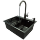 Комплект кухонной мойки Kraft NANO BLACK PVD HS 540х480 (3.0/1.0 мм) декор K221307 фото 9