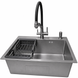 Комплект кухонной мойки Kraft NANO BLACK PVD HS54*48 (3.0/1.0 мм) декор SM2509 фото 3