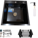 Кухонна мийка Kraft HM 50х50 NANO BLACK (DECOR) PVD (3.0/1.0 мм) SМ5050 фото 1