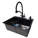 Комплект кухонной мойки Kraft NANO BLACK PVD HS54*48 (3.0/1.0 мм) декор SM2509 фото 6