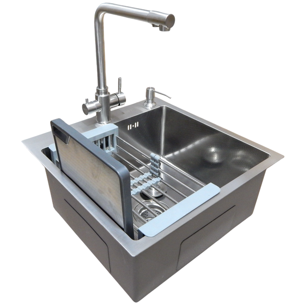 Комплект кухонної мийки Kraft KRF 5050 decor (3.0/1.0 мм) SM5050 фото