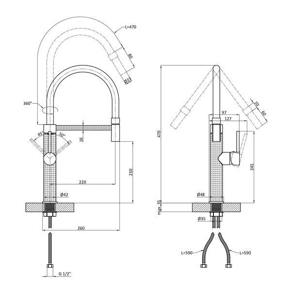 Комплект кухонної мийки Kraft Handmade HS L 780х480 (3.0/1.0 мм) SM2080 фото