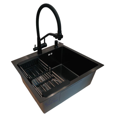 Кухонна мийка Kraft HM 50х50 NANO BLACK PVD (3.0/1.0 мм) K3028 фото