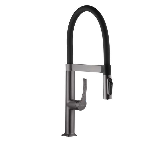 Комплект кухонної мийки Kraft NANO BLACK PVD HS 65х48 (3.0/1.0 мм)+Змішувач для кухні з підключенням до фільтра Kroner KRP Axis Line - GRP039569 K4032 фото