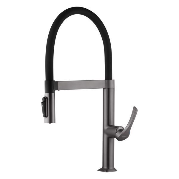Комплект кухонної мийки Kraft NANO BLACK PVD HS 65х48 (3.0/1.0 мм)+Змішувач для кухні з підключенням до фільтра Kroner KRP Axis Line - GRP039569 K4032 фото