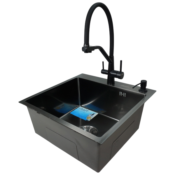 Кухонна мийка Kraft HM 50х50 NANO BLACK PVD (3.0/1.0 мм) K3028 фото