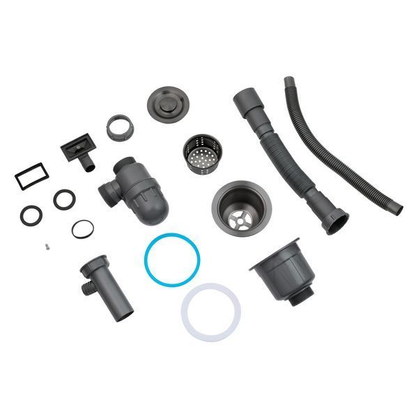 Комплект кухонної мийки Kraft KRF 4540 NANO BLACK (DECOR) PVD (3.0/1.0 мм) K66407 фото