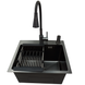 Комплект кухонної мийки Kraft KRF 4540 NANO BLACK (DECOR) PVD (3.0/1.0 мм) K66407 фото 2