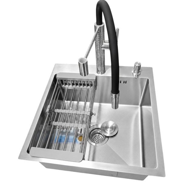 Комплект кухонної мийки Kraft KRF 5050 decor (3.0/1.0 мм) SM1843 фото