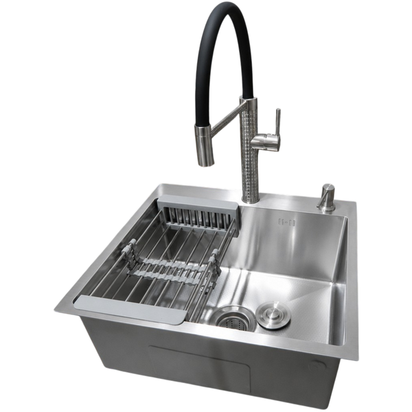 Комплект кухонної мийки Kraft KRF 5448 DECOR (3.0/1.0 мм) SM1052 фото