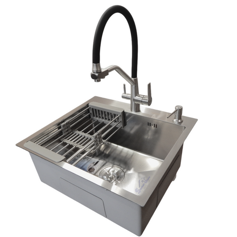 Комплект кухонної мийки Kraft KRF 5448 DECOR (3.0/1.0 мм) K3034 фото