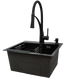 Комплект кухонної мийки Kraft KRF 4540 NANO BLACK (DECOR) PVD (3.0/1.0 мм) K800 фото 3