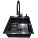 Комплект кухонної мийки Kraft HM 50х50 NANO BLACK PVD (3.0/1.0 мм) DEKOR SM1315 фото 10