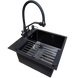 Комплект кухонної мийки Kraft HM 50х50 NANO BLACK PVD (3.0/1.0 мм) DEKOR SM1315 фото 12