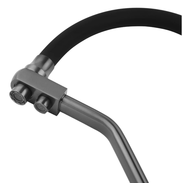 Комплект кухонної мийки Kraft графіт HS 600Х450мм NANO BLACK PVD Декор (3.0/1.0 мм)+Змішувач для кухні з підключенням до фільтра Kroner Edelstahl Klassisch - PVD03817BLK K3247 фото