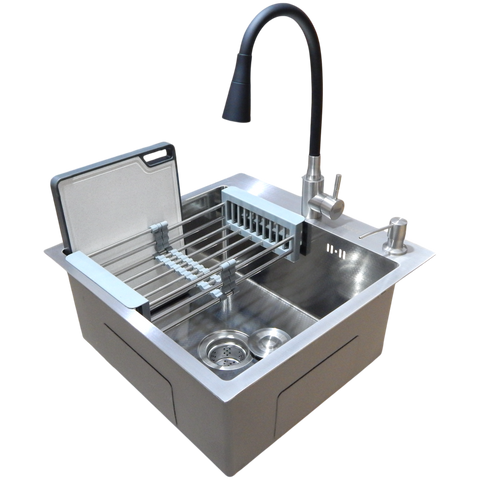 Комплект кухонної мийки Kraft KRF 5448 DECOR (3.0/1.0 мм) K3149 фото
